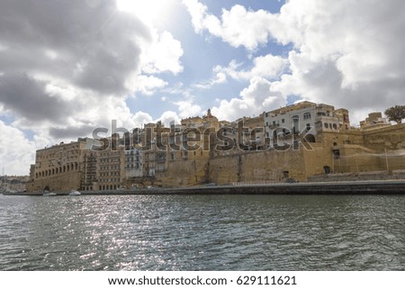 Valletta, the Fortified city of Malta perched on the Grand harbor.