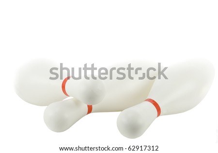 Play bowling pins isolated on white