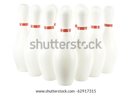 Play bowling pins isolated on white