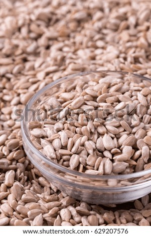 Sunflower Seeds in a glass bowl. 