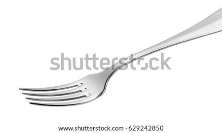 Empty Steel Fork isolated on white background Royalty-Free Stock Photo #629242850