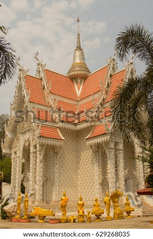 Landmark of Buddhist temple at Wat Mai Kham Wan temple, Phichit, Thailand.