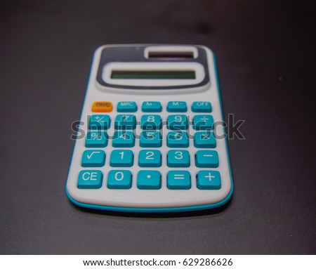 selection focused at the calculator on the black background