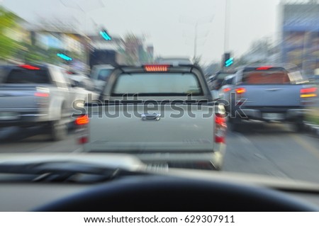 Blur motion follow the car.