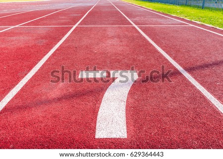 Numbers of track lanes in sports runway