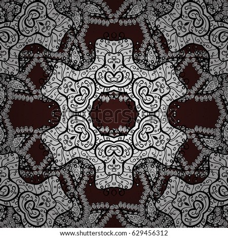 Wallpaper baroque, damask. Graphic modern seamless pattern on brown background. Seamless vector background. Seamless floral pattern.