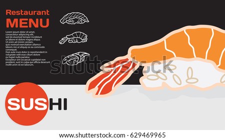 Asian sushi food with big shrimp