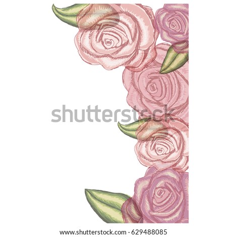 colorful floral frame with flowers in transparency vector illustration