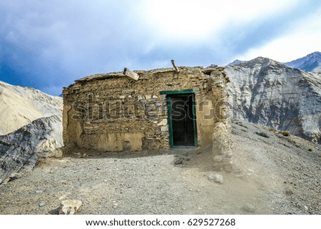 Old House on Himalayan Mountain 