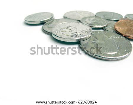                                coins isolated on white background