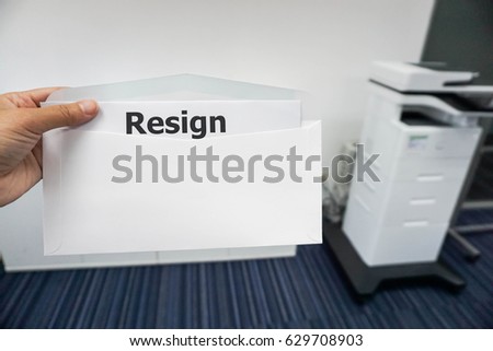 business concept of women submit resignation letter to her boss in office