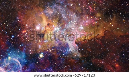 Nebulae and galaxies. Elements of this Image Furnished by NASA