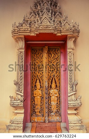 Design beautiful Thai temple gate. Thailand decor.