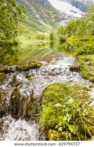 Stream in mountains, beautiful nature picture from Norway.