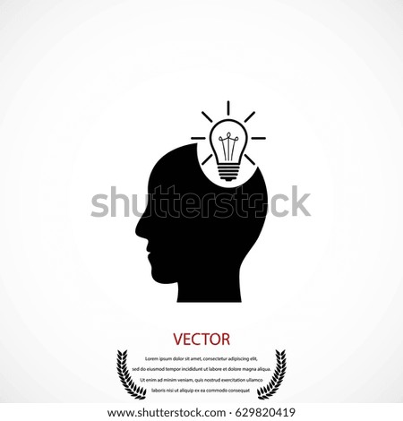 Pictograph of bulb concept icon, flat design best vector icon