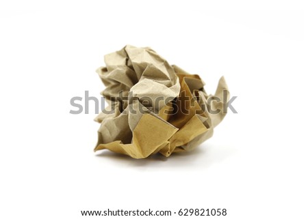 Paper ball isolated on white background