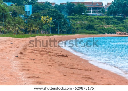 Blue sea with sand beach.