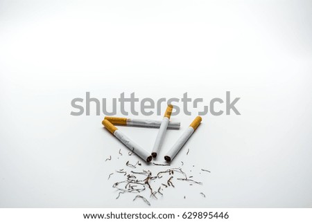 Cigarette and tobacco.