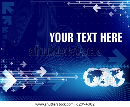 Abstract background with world map and place for your text