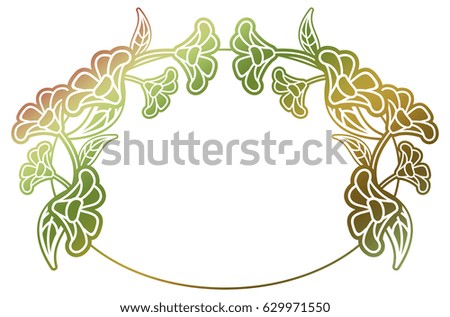 Beautiful oval gradient frame. Color silhouette frame for advertisements, wedding and other invitations or greeting cards. Raster clip art.