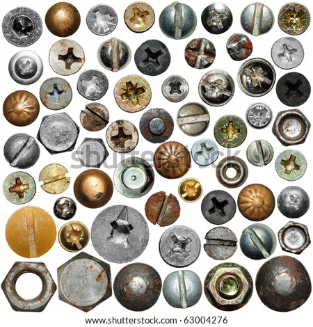 Screws head collection Royalty-Free Stock Photo #63004276