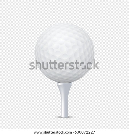 Vector white realistic golf ball template on tee - isolated. Design template in EPS10.