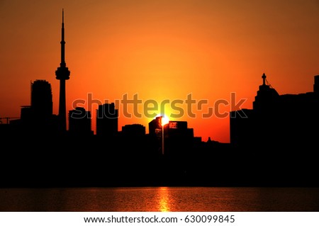 Toronto Skyline at sunset, Ontario, Canada