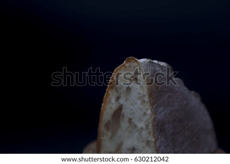 Bread isolated on the black background