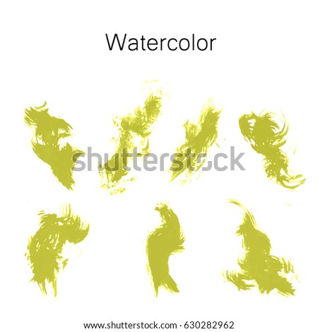 Watercolor splashes. Set of watercolor stains. Paint spots. The black. Vector illustration