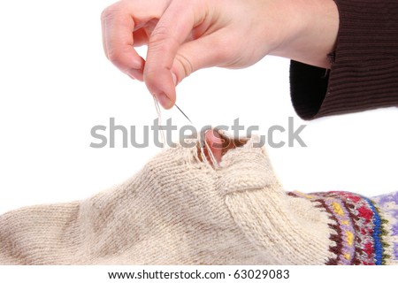 sock darning Royalty-Free Stock Photo #63029083