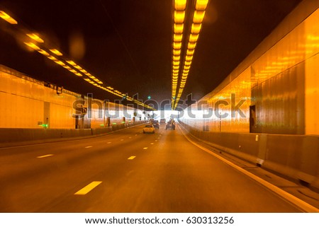 Tunnel on the autobahn roads of Germany.