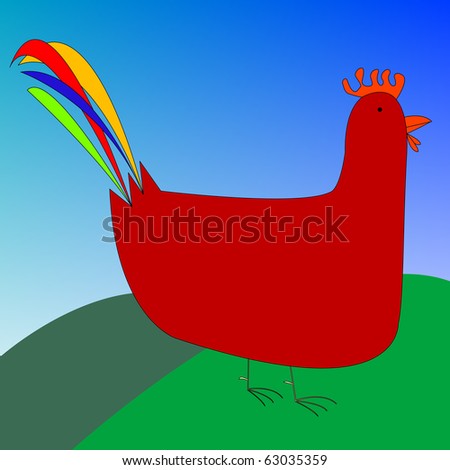 drawing of a rooster, abstract art illustration; for vector format please visit my gallery