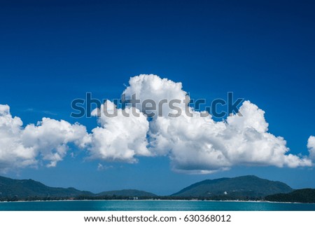 Beautiful landscape pictures of beach scenery with blue sky and cloud in summer, Thailand
