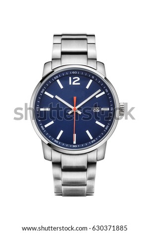 business man watch in white background Royalty-Free Stock Photo #630371885