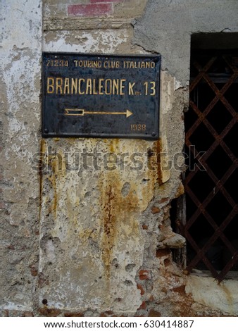 old sign real 19th century in south  Italy 