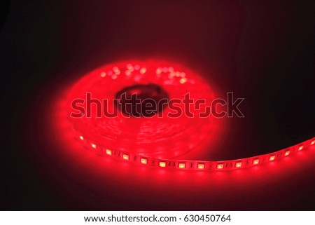 Red LED strip light