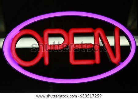 open sign magenta