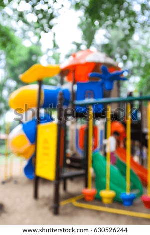 Abstract blur playground kid zone at the public park