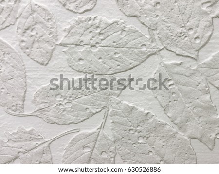 White leaf pattern wall seamless
