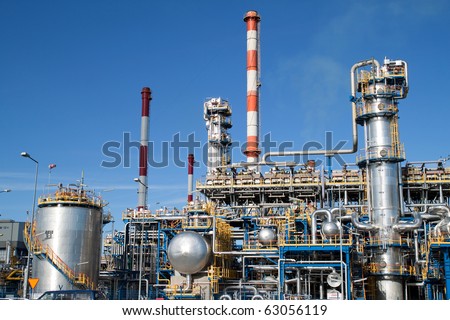 Oil refinery closeup - industrial shot