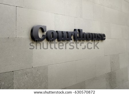 A building signage that says 'Courthouse'.