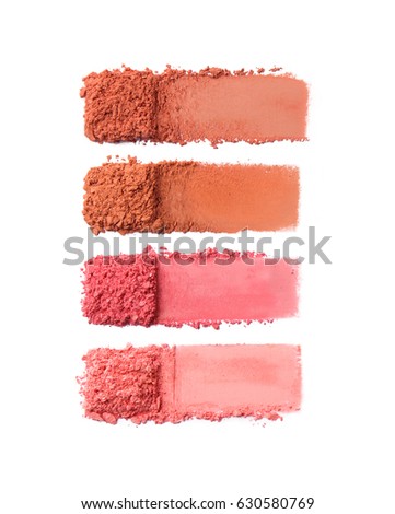 Collection of Makeup Powder Isolated on White Background Royalty-Free Stock Photo #630580769
