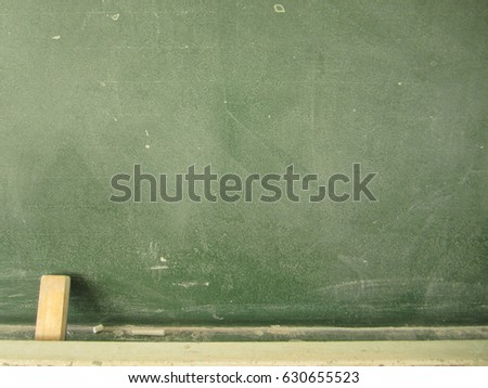 blackboard with chalk and eraser