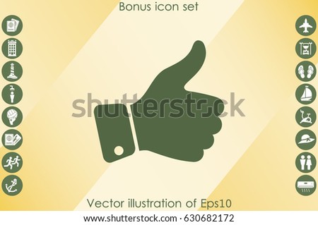 thumb up icon vector illustration eps10. Isolated badges for website or app - stock infographics