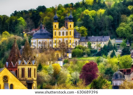 Historic church Wuerzburg, Bavaria, Germany (Wuerzburger Kaeppel) color image