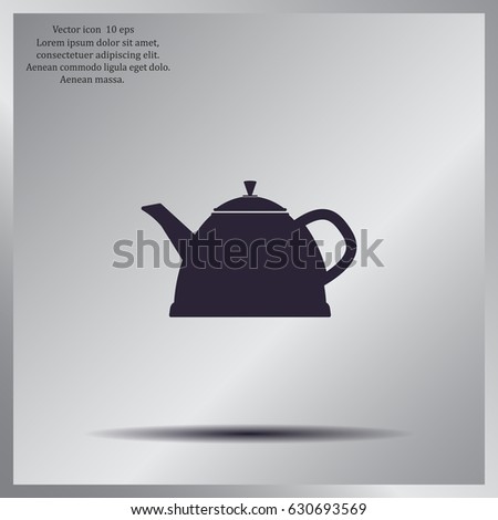 Teapot kettle on isolated, vector illustration