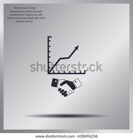 Business growth concept. Handshake with graph stock.
