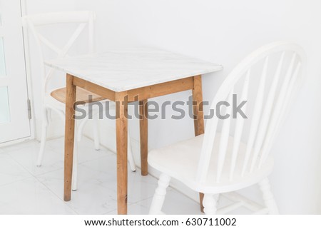 Retro Style Of White Wooden Chair, stock photo