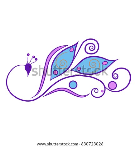 colored vector illustration of peacock shaped jewelry piece. Broch.
On a white background.