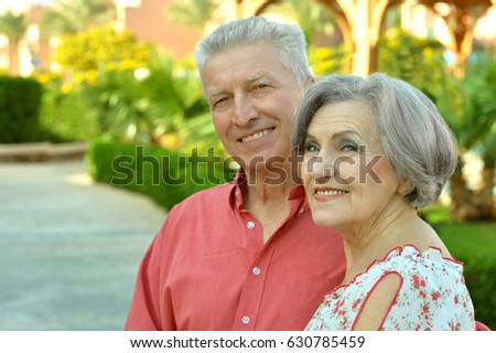 Old  couple on a summer walk